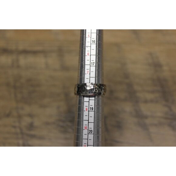 David Tishbi sterling silver handmade hammered band ring‎ 7.5 - 8 - Picture 8 of 11